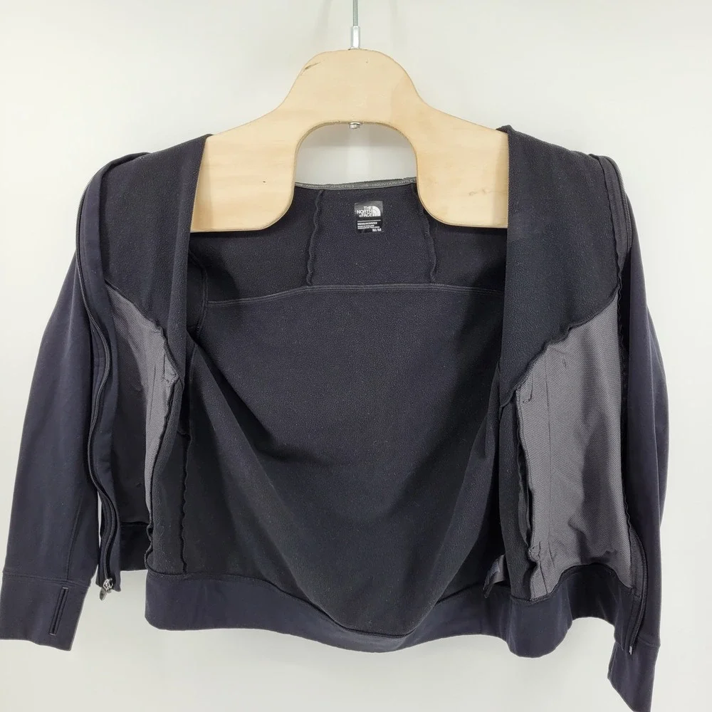 The North Face Mountain Athletics Mens Medium Black Zip Fleece Hoodie Jacket‎